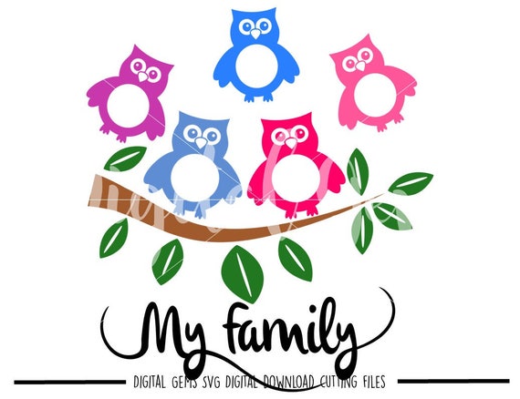 Download Owl family tree svg / dxf / eps / png files. Digital download.