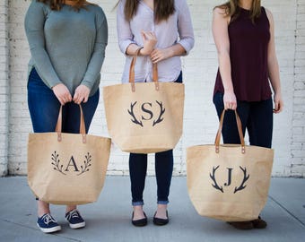 Burlap Bridesmaids Bag | Personalized Bridesmaid Gift | Rustic Bridesmaid Tote | Bridal Party Totes | Personalized gift | Burlap Tote Bag