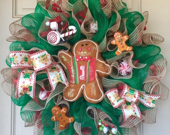 plush gingerbread wreath accent