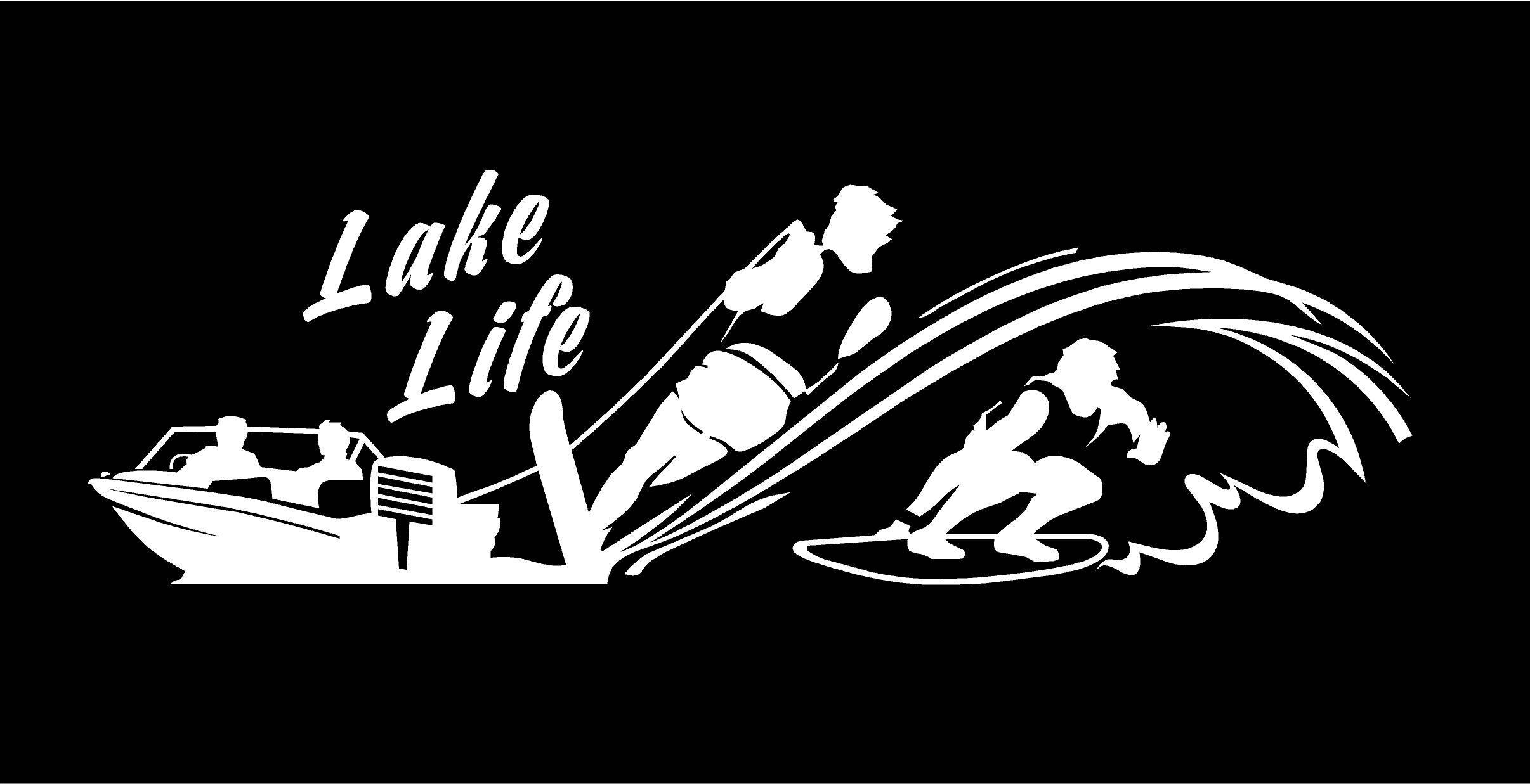 Lake Life Decal Water Skier decal Wake surfer decal Boat Decal