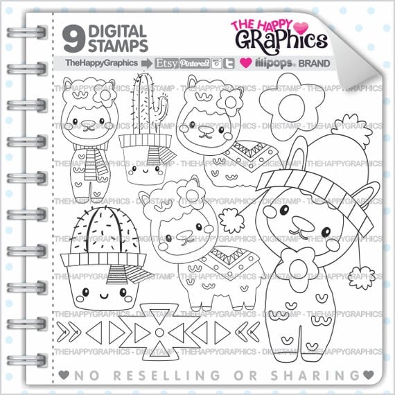 Alpaca Stamp Commercial Use Digi Digital Image