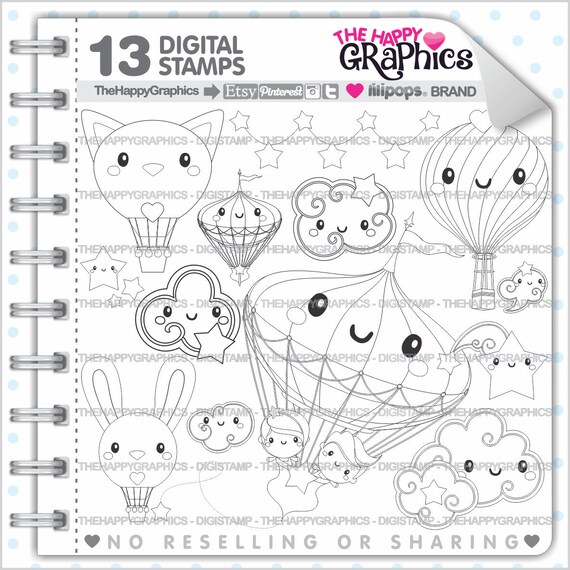 Balloon Stamp 80OFF COMMERCIAL USE Digi Digistamp