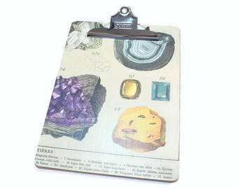 Full Size Clipboard, Decorative Clipboard, Mineral, Gemstones, Geodes, Rock Lover, Rock Hound Gift, Geology, Rock Collector Gift, Office