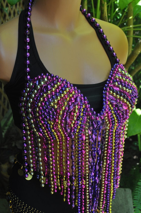 beaded mardi gras bra