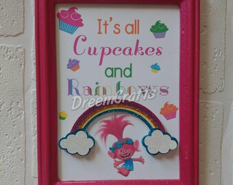 Trolls table sign. Trolls dessert sign. Trolls birthday. Trolls party. Trolls sign. Poppy sign. Trolls banner. Trolls centerpiece.