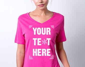 custom shirts women;Women Custom V neck;personalized shirts for women;design your shirt;custom v neck shirt;photo shirt;family reunion shirt