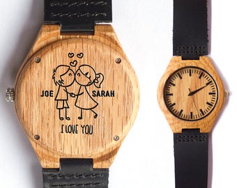 Anniversary Gift, Wood Watch, Mens Watch, Custom Watch, Mens Watch, Groomsmen gift, Wood Watch for Men, Wooden Watch, Engraved Watch