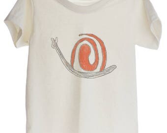 Snail Baby Drawing Organic T-shirt for Kids