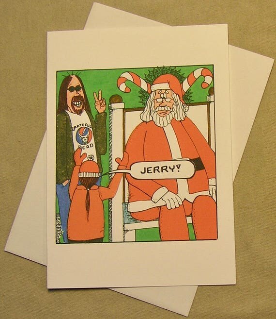 Grateful Dead Christmas Card. Jerry Regular size card and