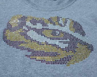 LSU-Inspired Eye of the Tiger Rhinestone Design File, 8.86"W x 5.59"H