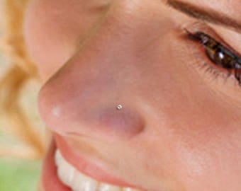 Teeny Tiny 1mm CZ Sterling Silver Nose Stud, Nose Ring, Silver Nose Stud, Sterling Nose Stud, 1mm Nose Stud, Tiny Nose Ring, 1mm Nose Stud.