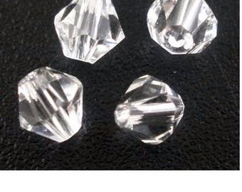 Set of 50 4 mm transparent glass beads