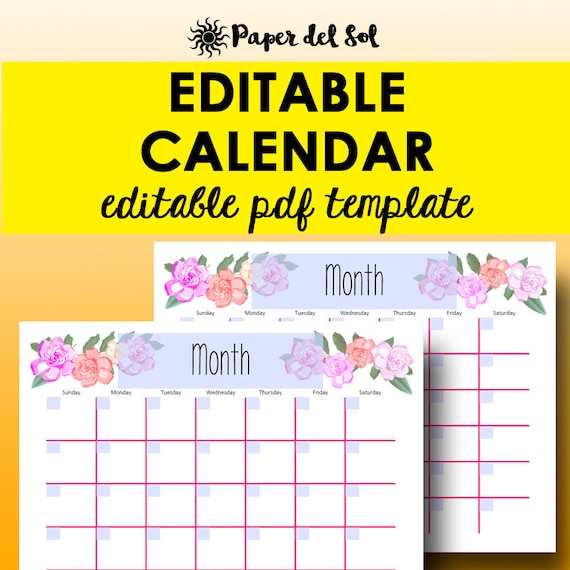 Calendar Template Free Editable / Blank Weekly Schedule Template