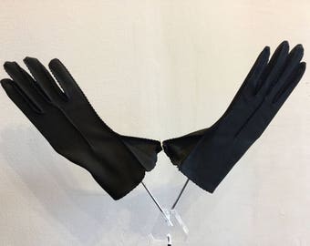 Vintage Black Nylon Gloves 1950's OriginalTag