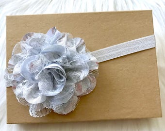 Silver Headband, Silver Baby Headband, Christmas Headband, Baby Headband, Baby Girl Headband, Infant Headband, Newborn Headband, Baby Girl