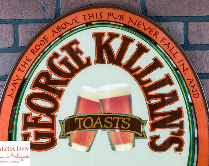 Killian's Beer Sign | Irish Red Mirror | Irish Red Beer Sign | George Killian Toast | Oval Beer Mirror | Oval Beer Sign