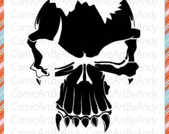 Punisher stencil | Etsy