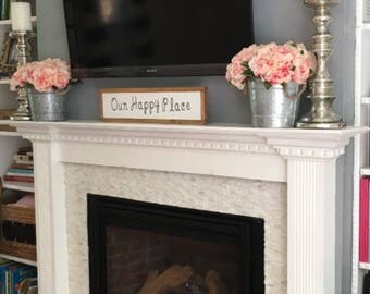 Our Happy Place Sign, Farmhouse decor, farmhouse style sign, our happy place, fixer upper style sign, This is our happy place sign, Wedding