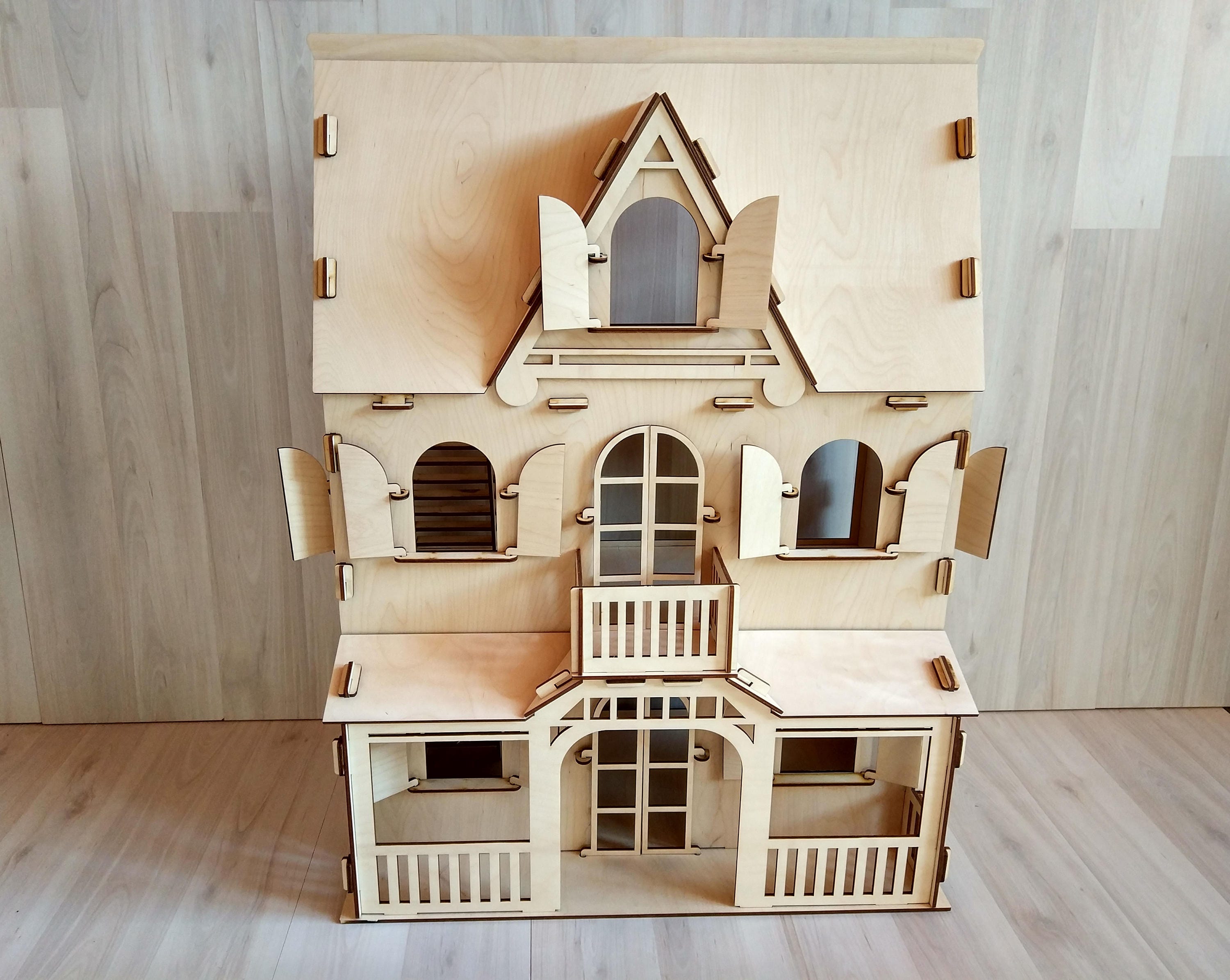 classic wooden dollhouse