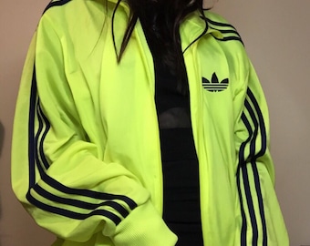 fluro yellow Adidas Track jacket