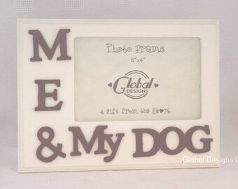 Me And My Dog Photo Frame Cream Shabby Chic Dog Tribute Pet Frame Dog Lover Gift F0976A