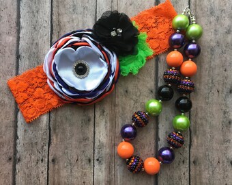 Halloween headband - halloween necklace -along came a spider headband - trick or treat headband - witch headband - halloween girl gift