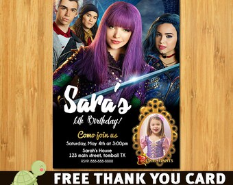 Disney Descendants Invitation- free thank you card