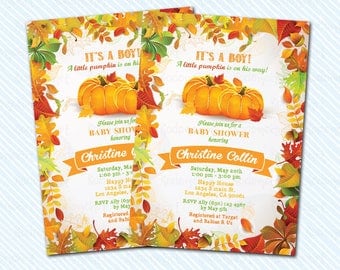 Digital Printable Pumpkin Baby Shower Invitation
