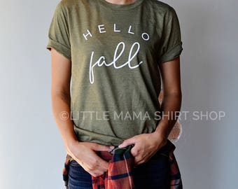 Hello Fall | Pumpkin Shirt | Fall Shirt | Fall Shirts for Women | Unisex | Autumn Shirts | Women's Fall Shirt | Shirts for Fall