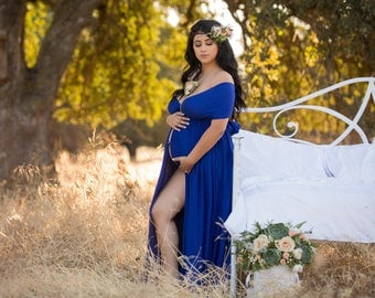 Maternity Dress-Maternity Gown for Photo Shoot-Infinity Dress-Convertible Maternity Dress-Versatile Maternity Dress-SPLIT skirt