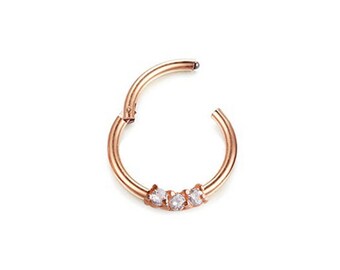 Rose Gold septum clicker with glitter stones