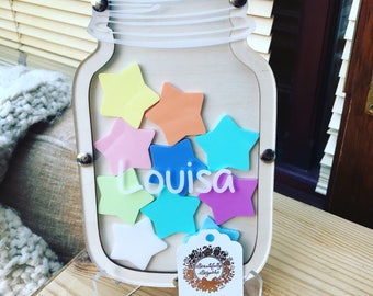 Personalised Reusable Childrens Reward Jars & Shapes With Tokens. Reward System.