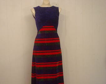 Vintage dress, vintage clothing, 1970s dress, tapestry dress, small, S