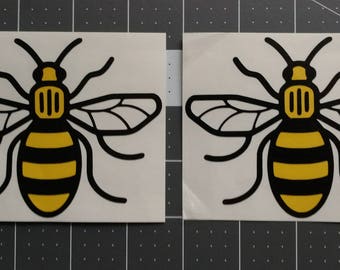 Manchester Bee Symbol Vinyl Decal two color great for your car truck window laptop cellphone tumbler notebook