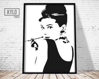 Wall Art, Home Decor, Audrey Hepburn Print, Instant Download, Audrey Hepburn Art, Fashion Print, Fashion Poster, Audrey Hepburn, Fashion Art