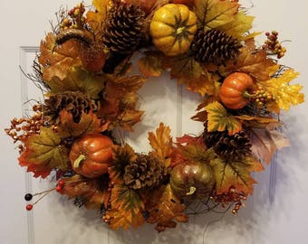 Fall wreath/ door wreath/ front door wreath/ housewarming wreath/ autumn wreath/ fall door wreath/ top selling wreath