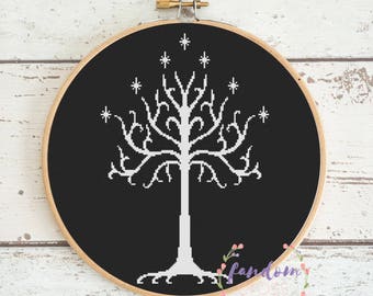 White Tree of Gondor Cross Stitch PDF Pattern | Digital Download | Geek Cross Stitch Pattern | Lord of the Rings Cross Stitch Pattern