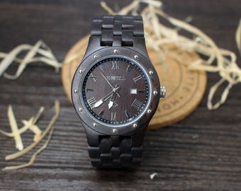 Personalized Mens Watch Wooden Watch Mens Engraved Watch for Him Boyfriend Gift 1 3 5th Anniversary Gift Husband Gift Watches for Men