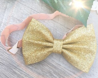 Gold bow, peach gold bow, baby headbands, baby bows, girls headbands, girls bows, wedding bows, wedding headbands, fall bows, fall headbands