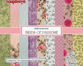 24 papers 15.2 x 15.2 cm SCRAPBERRY's BIRDS OF PARADISE
