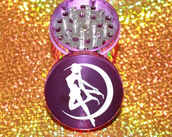 Sail0r Moon Inspired Grinder - 4 piece grinder - Cute metal herb grinder with free microfiber pouch