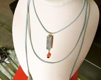 Druzy versatile wrap choker