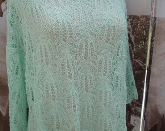 pale green Lace Sweater
