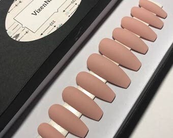 Glue Included | Matte Nude Pink Nails | Press On Nails | Glue On Nails | False Nails | Any Shape | False Nails