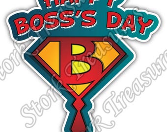 Happy Boss's Day Superhero Boss Business Car Bumper Vinyl Sticker Decal