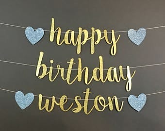 HAPPY BIRTHDAY BANNER, happy birthday decorations, birthday party decor, custom birthday banner, custom birthday decorations
