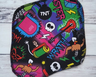 Cloth Panty Liner SECONDS Toy Story Sid's Room 8" Light - Mama Cloth - Bamboo Core Windpro Fleece - Menstrual Pad - Cloth Pad - Reusable Pad