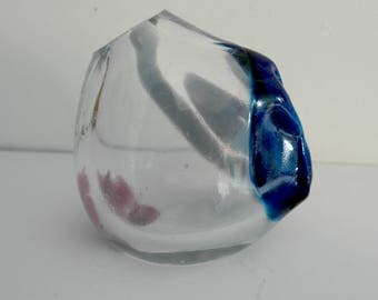 Blue, Grey and Pink Sculptural Vessel