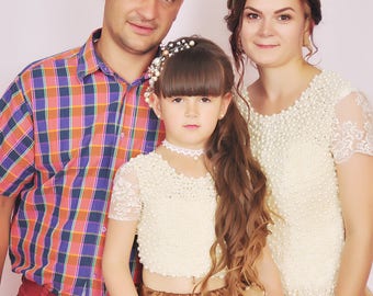 IVORY Flower Girl Dress, Mother Daughter matching dress, Mom and Daughter Mommy and Me, Family matching clothes matching mother daughter