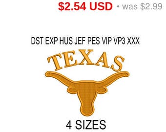 TODAY SALE 15% University Texas Longhorns logo embroidery design / embroidery designs / INSTANT download machine embroidery pattern